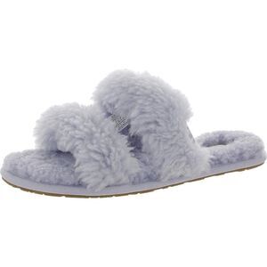 Ugg Womens Maxi Curly Scuffetta Blue Shearling Slide Slippers Shoes New